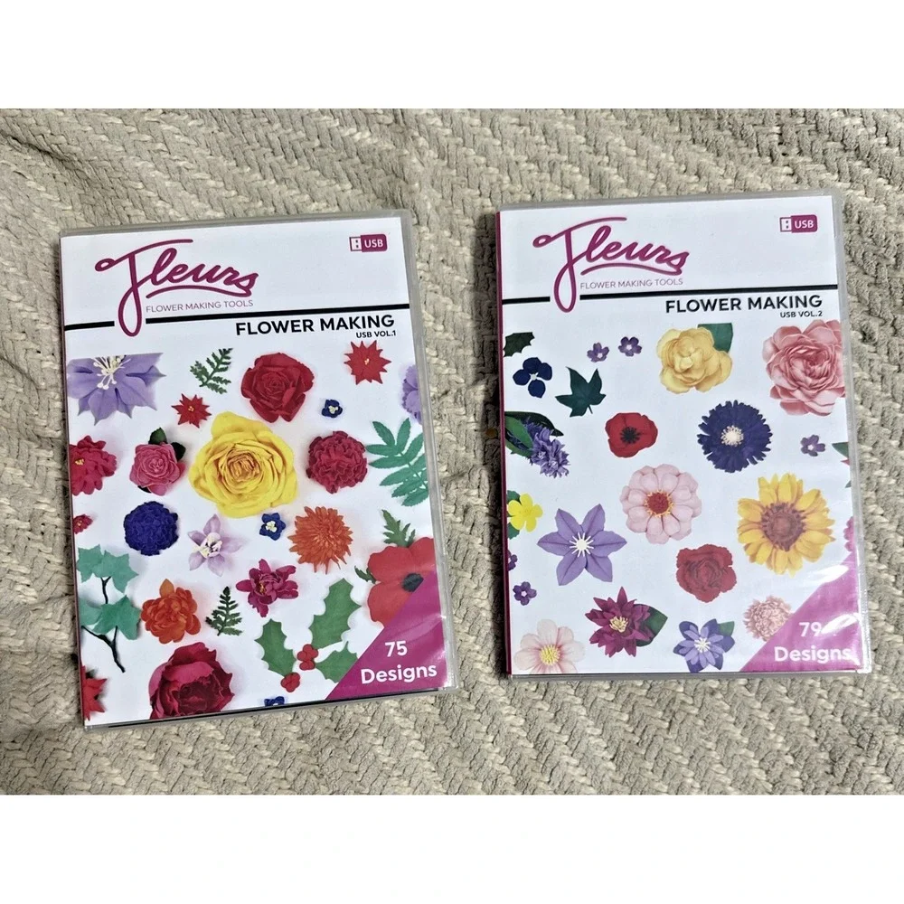 Fleurs Flower Making USB with Instruction Booklet -‎ Volume 1 and Volume 2